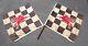 Vintage 40's 50's Mobil Oil Racing Checkered Flags With Pegasus Not Porcelain Sign