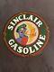 Vintage 49 Sinclair Gasoline It's Time Porcelain Gas Station Pump Sign 12
