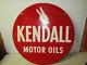 Vintage 50s-60s Kendall Motor Oil Double-sided Porcelin Near Mint Metal Sign