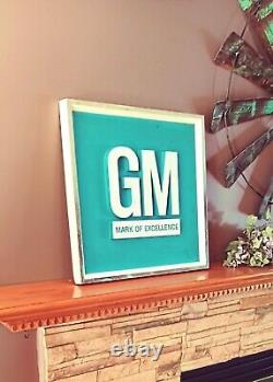 Vintage 60s 70s Original GM Dealership Sign Display Mark Of Excellence Chevrolet