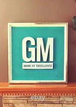 Vintage 60s 70s Original GM Dealership Sign Display Mark Of Excellence Chevrolet