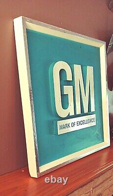 Vintage 60s 70s Original GM Dealership Sign Display Mark Of Excellence Chevrolet