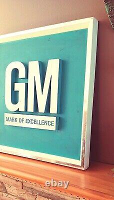 Vintage 60s 70s Original GM Dealership Sign Display Mark Of Excellence Chevrolet