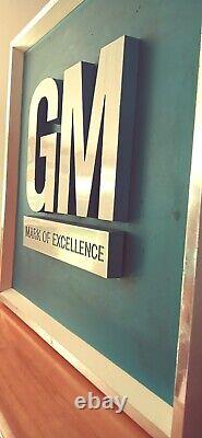 Vintage 60s 70s Original GM Dealership Sign Display Mark Of Excellence Chevrolet