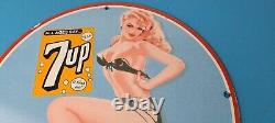 Vintage 7 Up Soda Porcelain Sign Piggly General Store Gas Oil Pump Plate Sign