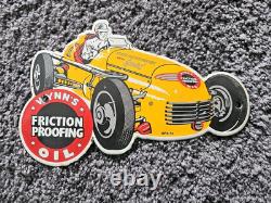 Vintage 8 Wynns Racing Porcelain Sign Car Gas Auto Oil