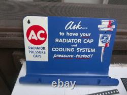 Vintage AC Delco Radiator Cap Display Cabinet Sign Gasoline Oil RARE IN BOX