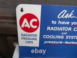 Vintage AC Delco Radiator Cap Display Cabinet Sign Gasoline Oil RARE IN BOX