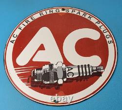Vintage AC Spark Plugs Sign Mechanic Automotive Garage Shop Gas Pump Sign