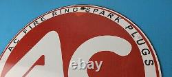 Vintage AC Spark Plugs Sign Mechanic Automotive Garage Shop Gas Pump Sign