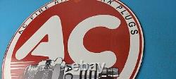 Vintage AC Spark Plugs Sign Mechanic Automotive Garage Shop Gas Pump Sign