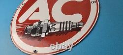 Vintage AC Spark Plugs Sign Mechanic Automotive Garage Shop Gas Pump Sign