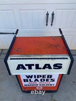 Vintage ATLAS WIPER BLADES Service Station Cabinet Gas & Oil