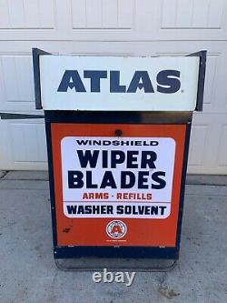 Vintage ATLAS WIPER BLADES Service Station Cabinet Gas & Oil