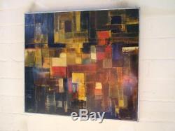 Vintage Abstract Art Oil Painting'' Night Reflection'' Signed Gale