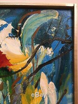 Vintage Abstract Oil Painting Signed Framed