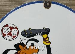 Vintage Adidas Porcelain Sign All Stars Soccer Gas Oil Disney Goofy Samba
