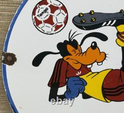 Vintage Adidas Porcelain Sign All Stars Soccer Gas Oil Disney Goofy Samba