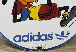 Vintage Adidas Porcelain Sign All Stars Soccer Gas Oil Disney Goofy Samba
