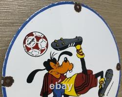 Vintage Adidas Porcelain Sign All Stars Soccer Gas Oil Disney Goofy Samba