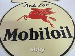 Vintage Advertising Mobil Gas Oil 1941 Garage Sign Very Rare Near Mint M-582