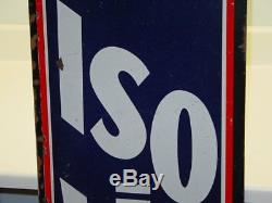 Vintage Advertising Sign Top Quality Iso Vis D Motor Oil, Porcelain Sign