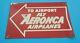 Vintage Aeronca Porcelain Aviation Gas Oil Service Station Airplanes 14 Sign