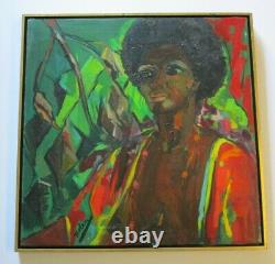 Vintage African American Nude Painting Portrait By Hazel Impressionist Modernism