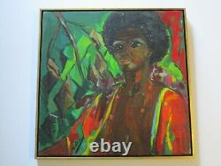 Vintage African American Nude Painting Portrait By Hazel Impressionist Modernism