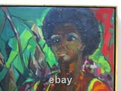 Vintage African American Nude Painting Portrait By Hazel Impressionist Modernism