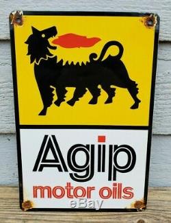 Agip Gasoline gas motor oil sign . FREE shipping on any 8 signs 