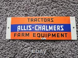 Vintage Allis-chalmers Tractors Farm Dealership Porcelain Sign 12 X 4