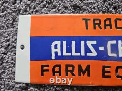 Vintage Allis-chalmers Tractors Farm Dealership Porcelain Sign 12 X 4