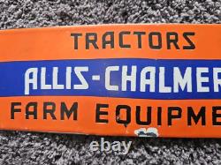 Vintage Allis-chalmers Tractors Farm Dealership Porcelain Sign 12 X 4