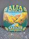 Vintage Alta Gasoline Porcelain Sign Regular Fuel Gas Station Service Plaque