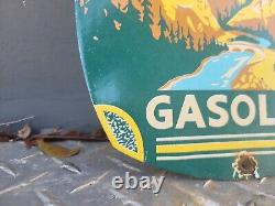 Vintage Alta Gasoline Porcelain Sign Regular Fuel Gas Station Service Plaque