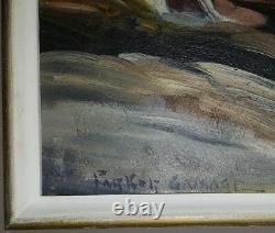 Vintage American Impressionist Pemaquid Maine Coast Ocean Fine Art Oil Painting