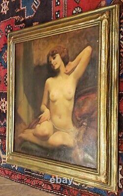 Vintage Antique American Impressionist Smithsonian Chicago Artist Nude Painting