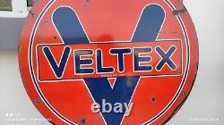 Vintage Antique Gas oil Petroleum Porcelain Sign 60cm Veltex hanging fletcher