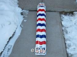 Vintage Antique Porcelain Barber Shop Pole Sign Gas Oil William Marvy 1940's