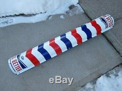 Vintage Antique Porcelain Barber Shop Pole Sign Gas Oil William Marvy 1940's