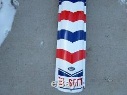 Vintage Antique Porcelain Barber Shop Pole Sign Gas Oil William Marvy 1940's