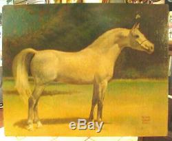Vintage Antique Rodney Robert Stone Horse Oil Painting On Board Signed