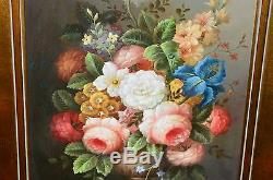 Vintage Artist PENN Signed Framed Oil on Canvas Floral Flower Still Life