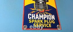 Vintage Automotive Spark Plugs Porcelain Metal Gas Auto Mechanic Service Sign