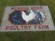 Vintage Benson Bros Poultry Chicken Farm Painted Porcelain Polarine Oil Sign