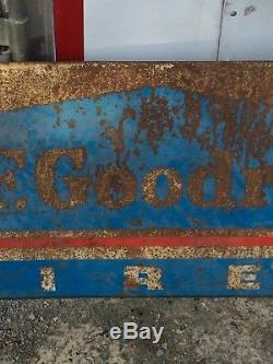 Vintage B. F. Goodrich Tires Double Sided Sign Advertising Original Gas Oil Old