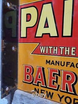 Vintage Baer Bros Paint Porcelain Sign Bruin Flange Farm Barn Oil Gas Service