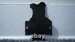 Vintage Bear Wheel Alignment Porcelain Metal Sign Gas Oil Rare Service Station