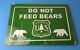 Vintage Bears Entrance Sign Forest Service Do Not Feed Gas Pump Porcelain Sign